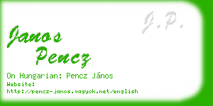 janos pencz business card