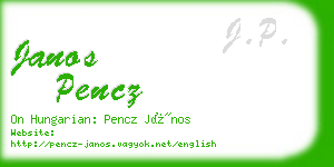 janos pencz business card